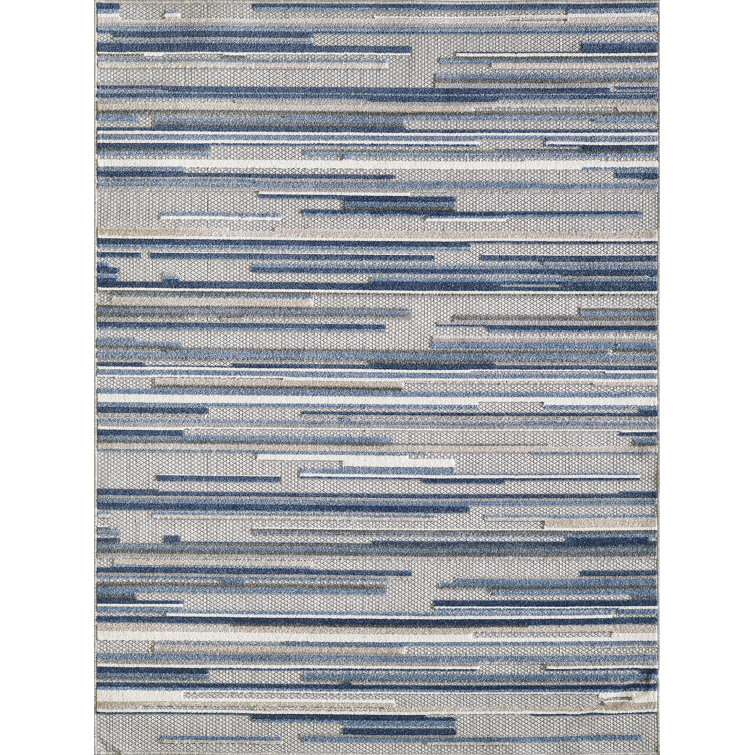 Laurel Foundry Modern Farmhouse Gemmill Power Loom Blue/Gray Indoor